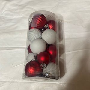 Red and White Christmas Ornaments.